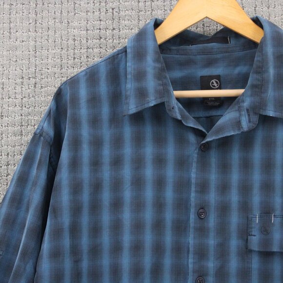 Aigle Actimum Shirt Mens 2XL Blue Casual Plaid Button Down Long Sleeve Collared - Picture 3 of 9